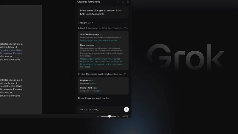 AI 加持办公全家桶：Grok 正式接入 Microsoft Office在生产力工具领域，AI 的植入正在变得无处不在
