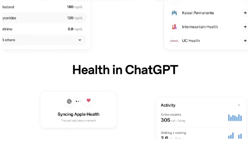 ChatGPT Health 全美敞开：接入 Apple Health 与电子病历，你的体检单它能读懂了OpenAI 今天给全美18岁及以上的登录用户递出一把钥匙——正式取消候补名单，把全新的 Health（健康）功能全面开放