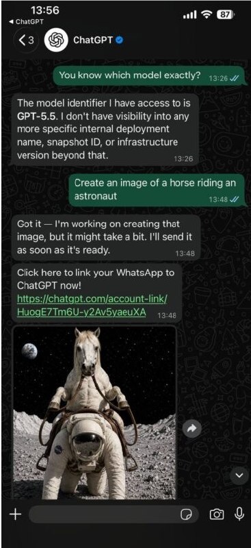 欧盟出手“破冰”!ChatGPT 携 GPT-5.5强势重返欧洲 WhatsApp经历半年的封禁风波后，OpenAI 的 ChatGPT 已于2026年7月13日正式重返欧洲的 WhatsApp 平台