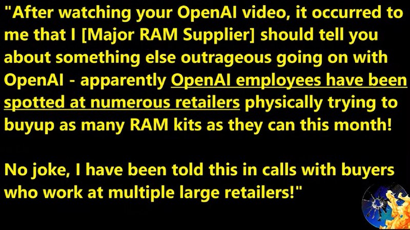 OpenAI疯狂扫货DDR5 游戏内存也不能幸免近期硬件市场，尤其是内存价格的暴涨已达到令人瞠目结舌的程度，而且根本看不到任何缓解