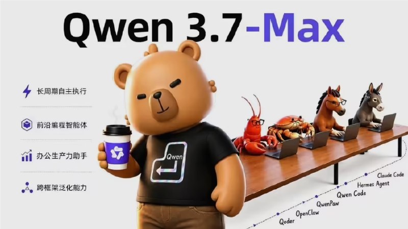 阿里千问发布新一代大模型Qwen3.7-Max5月22日，阿里千问官方公众号宣布，全新一代智能模型 Qwen3.7-Max 正式接入千问 App、PC 端和网页端