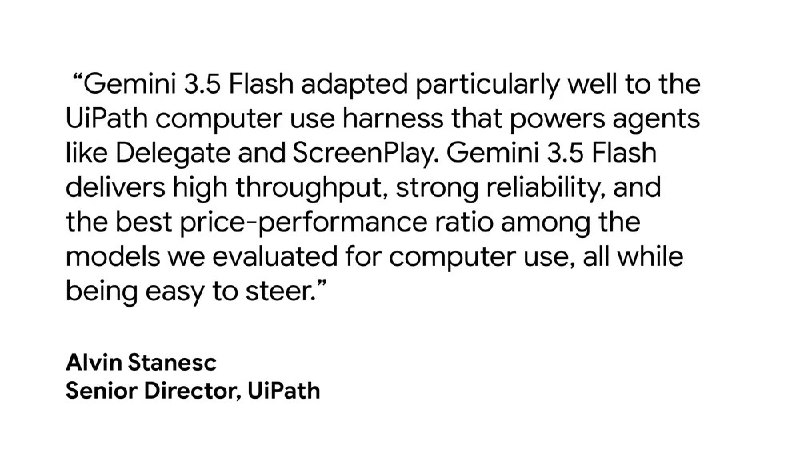 Google Gemini 3.5 Flash发布：面向“电脑操作”的智能体模型Google近日推出 Gemini 3.5 Flash，主打“computer use”能力，也就是让模型更擅长直接操控电脑界面、执行多步骤任务，并在编码、研究和复杂工作流中充当更主动的智能体