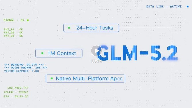 智谱AI正式开源GLM-5. 2 模型：主打1M无损上下文与长程代码任务6月17日，智谱AI正式上线并开源了新一代大模型GLM-5.2，该模型重点聚焦于Coding（代码生成）与长程任务执行