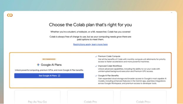 谷歌把 Colab 算力塞进 AI 会员：Ultra 用户免挂标签页也能跑长训练谷歌正在给自家的 Google AI 订阅补上一块开发者最在意的拼图