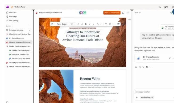 微软升级 Copilot Notebooks:支持任务委派、Office 文档编辑与交互式报告微软正为 Copilot Notebooks 引入任务委派、Office 文档原位编辑和交互式报告等功能，推动其从 AI 信息整理工具向可执行任务的智能工作空间演进